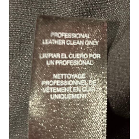 White House Black Market Moto Jacket Black Leather Zip Pockets Lined, Size M - Picture 6 of 6